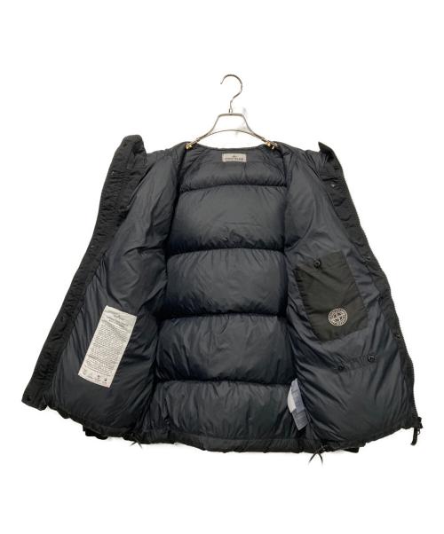 STONE ISLAND（ストーンアイランド）STONE ISLAND (ストーンアイランド) ガーメントダイナイロンレップスフーデッドダウンジャケット ブラック サイズ:Ｌの古着・服飾アイテム