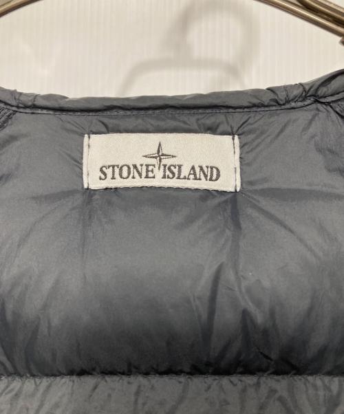 STONE ISLAND（ストーンアイランド）STONE ISLAND (ストーンアイランド) ガーメントダイナイロンレップスフーデッドダウンジャケット ブラック サイズ:Ｌの古着・服飾アイテム