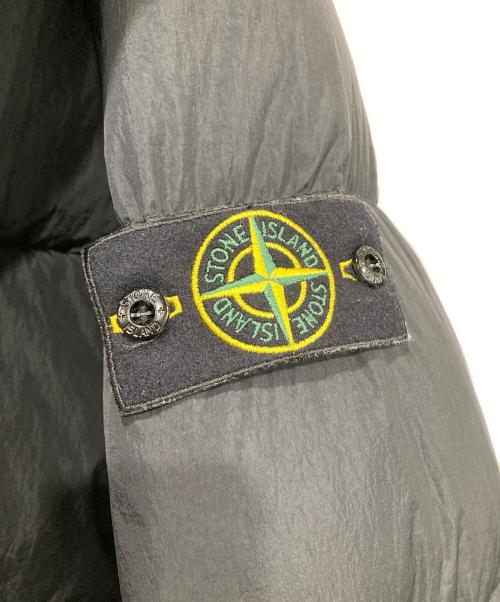 STONE ISLAND（ストーンアイランド）STONE ISLAND (ストーンアイランド) ガーメントダイナイロンレップスフーデッドダウンジャケット ブラック サイズ:Ｌの古着・服飾アイテム