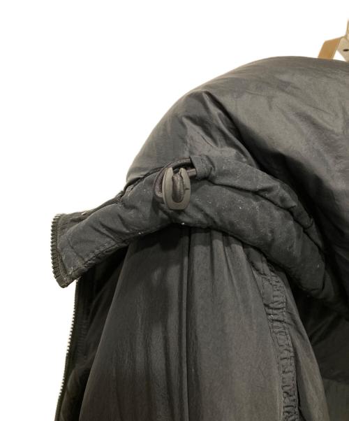 STONE ISLAND（ストーンアイランド）STONE ISLAND (ストーンアイランド) ガーメントダイナイロンレップスフーデッドダウンジャケット ブラック サイズ:Ｌの古着・服飾アイテム