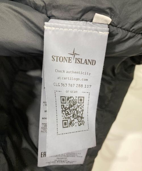 STONE ISLAND（ストーンアイランド）STONE ISLAND (ストーンアイランド) ガーメントダイナイロンレップスフーデッドダウンジャケット ブラック サイズ:Ｌの古着・服飾アイテム