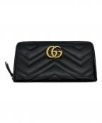 GUCCIグッチ）の古着「GGマーモント　ジップアラウンドウォレット」｜ブラック