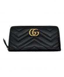 GUCCI（グッチ）の古着「GGマーモント　ジップアラウンドウォレット」｜ブラック