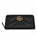 GUCCI（グッチ）の古着「GGマーモント　ジップアラウンドウォレット」｜ブラック
