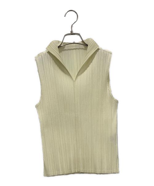 PLEATS PLEASE（プリーツプリーズ）PLEATS PLEASE (プリーツプリーズ) ノースリーブカットソー ベージュ サイズ:SIZE 3の古着・服飾アイテム