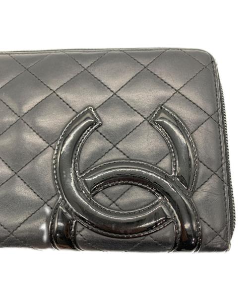 CHANEL（シャネル）CHANEL (シャネル) ラウンドファスナー財布 ブラックの古着・服飾アイテム