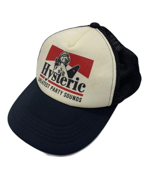 Hysteric Glamour（ヒステリックグラマー）Hysteric Glamour (ヒステリックグラマー) GUITAR GIRL メッシュキャップ ブラック×ホワイトの古着・服飾アイテム