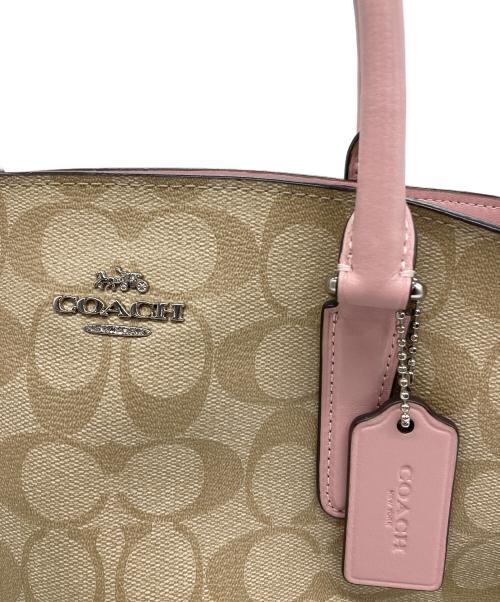 COACH（コーチ）COACH (コーチ) 2WAYショルダーバッグ ベージュ×ピンクの古着・服飾アイテム