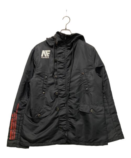 october beast（オクトーバー ビースト）october beast (オクトーバー ビースト) 機動戦士ガンダム (キドウセンシガンダム) フーデッドジャケット ブラック サイズ:Lの古着・服飾アイテム