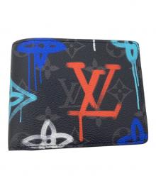 LOUIS VUITTON（ルイ ヴィトン）の古着「モノグラム・エクリプス キャンバス　ポルトフォイユ ミュルティプル」｜ブラック