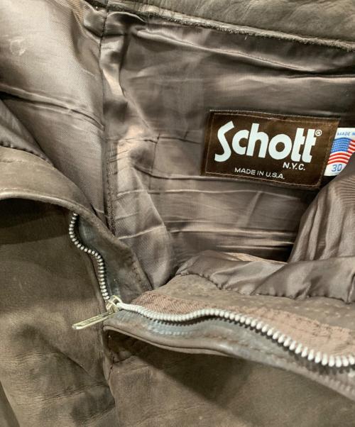 Schott（ショット）Schott (ショット) レザーパンツ ブラウン サイズ:SIZE 30の古着・服飾アイテム