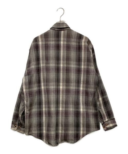 ST JOHN'S BAY（セントジョンズベイ）ST JOHN'S BAY (セントジョンズベイ) 長袖シャツ グレー×パープル サイズ:Freeの古着・服飾アイテム