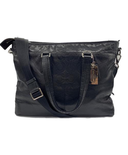 COACH（コーチ）COACH (コーチ) レザートートバッグ ブラックの古着・服飾アイテム