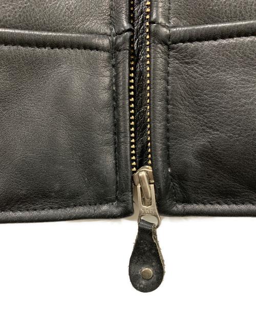 HARLEY-DAVIDSON（ハーレーダビッドソン）HARLEY-DAVIDSON (ハーレーダビッドソン) ファイヤーパターン刺繍レザージャケット ブラック サイズ:Mの古着・服飾アイテム