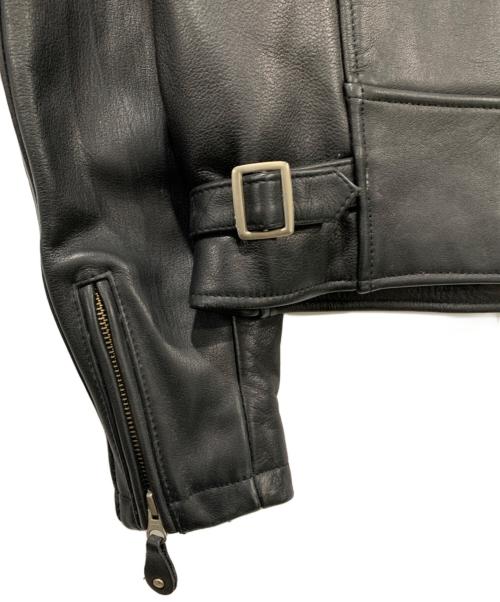 HARLEY-DAVIDSON（ハーレーダビッドソン）HARLEY-DAVIDSON (ハーレーダビッドソン) ファイヤーパターン刺繍レザージャケット ブラック サイズ:Mの古着・服飾アイテム