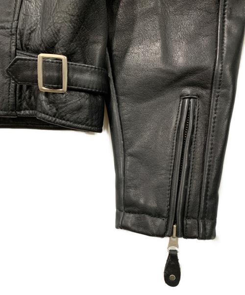 HARLEY-DAVIDSON（ハーレーダビッドソン）HARLEY-DAVIDSON (ハーレーダビッドソン) ファイヤーパターン刺繍レザージャケット ブラック サイズ:Mの古着・服飾アイテム