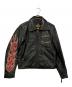 HARLEY-DAVIDSON（ハーレーダビッドソン）の古着「ファイヤーパターン刺繍レザージャケット」｜ブラック