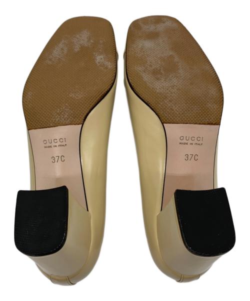 GUCCI（グッチ）GUCCI (グッチ) スクエアトゥーパンプス ベージュ サイズ:SIZE 37Cの古着・服飾アイテム