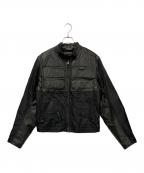 EMPORIO ARMANIエンポリオ アルマーニ）の古着「異素材レザージャケット」｜ブラック