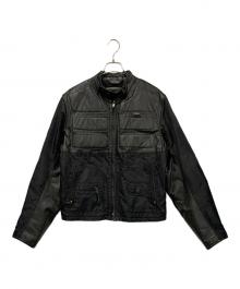 EMPORIO ARMANI（エンポリオ アルマーニ）の古着「異素材レザージャケット」｜ブラック