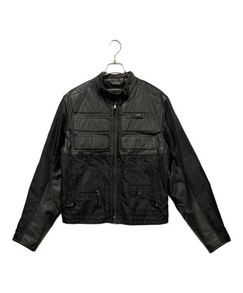 EMPORIO ARMANI（エンポリオ アルマーニ）EMPORIO ARMANI (エンポリオ アルマーニ) 異素材レザージャケット ブラック サイズ:SIZE Lの古着・服飾アイテム