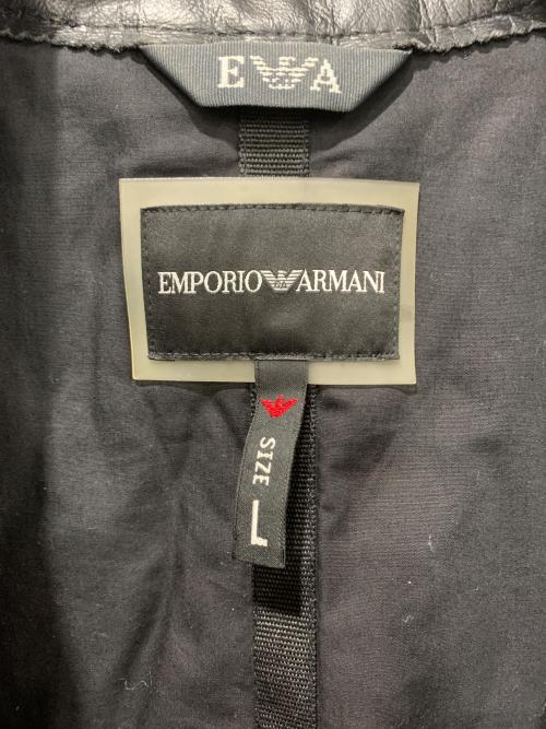 EMPORIO ARMANI（エンポリオ アルマーニ）EMPORIO ARMANI (エンポリオ アルマーニ) 異素材レザージャケット ブラック サイズ:SIZE Lの古着・服飾アイテム