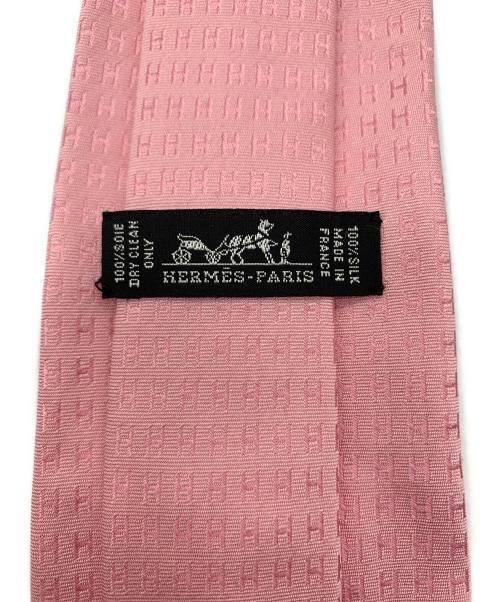 HERMES（エルメス）HERMES (エルメス) ネクタイ　ファソネH柄 ピンク サイズ:記載なしの古着・服飾アイテム