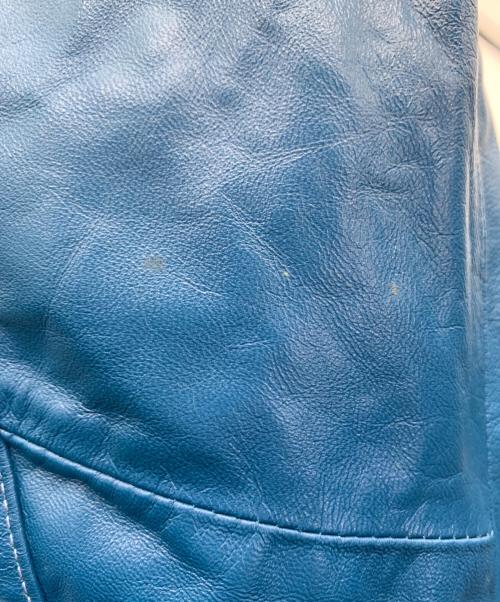 ROBERT CAVANI（ロベルトカバーニ）ROBERT CAVANI (ロベルトカバーニ) ラムレザージャケット ブルー サイズ:SIZE 50の古着・服飾アイテム