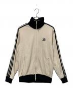 adidasアディダス）の古着「ジップアップスウェット」｜ブラック×ベージュ