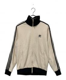 adidas（アディダス）の古着「ジップアップスウェット」｜ブラック×ベージュ