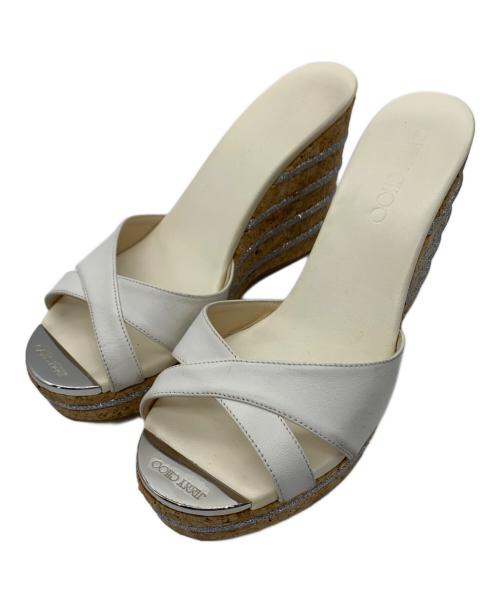 JIMMY CHOO（ジミーチュウ）JIMMY CHOO (ジミーチュウ) ウェッジソールサンダル アイボリー サイズ:SIZE 37 1/2の古着・服飾アイテム