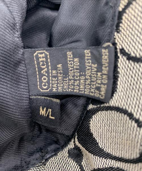 COACH（コーチ）COACH (コーチ) COACH シグネチャー バケットハット グレー×ブラック サイズ:M/Lの古着・服飾アイテム