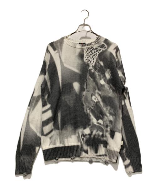 JORDAN（ジョーダン）JORDAN (ジョーダン) AIR JORDAN KNIT SWEATER グレー×ホワイト サイズ:S 未使用品の古着・服飾アイテム
