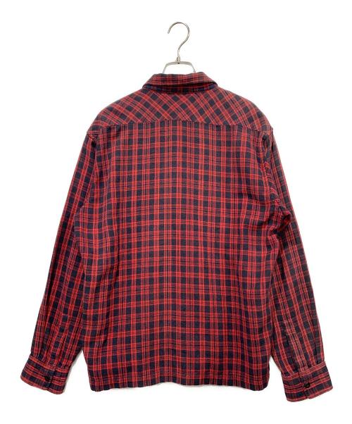 Schott（ショット）Schott (ショット) 長袖シャツ レッド×ネイビー サイズ:Ｍの古着・服飾アイテム