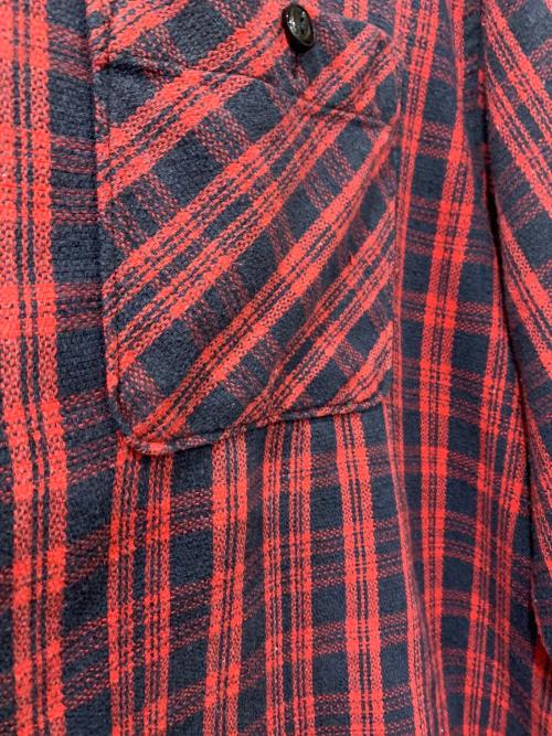 Schott（ショット）Schott (ショット) 長袖シャツ レッド×ネイビー サイズ:Ｍの古着・服飾アイテム