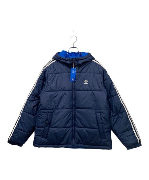 adidas（アディダス）adidas (アディダス) リバーシブル中綿ジャケット ブルー サイズ:Ｌの古着・服飾アイテム