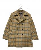 BURBERRY BLACK LABELバーバリーブラックレーベル）の古着「BURBERRY BLACK LABEL　Pコート」｜ベージュ