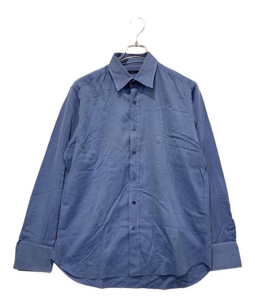 GUCCI（グッチ）GUCCI (グッチ) ダブルカフス レギュラーカラーシャツ ブルー サイズ:SIZE 42の古着・服飾アイテム