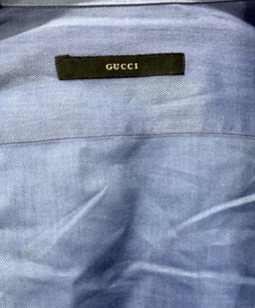 GUCCI（グッチ）GUCCI (グッチ) ダブルカフス レギュラーカラーシャツ ブルー サイズ:SIZE 42の古着・服飾アイテム