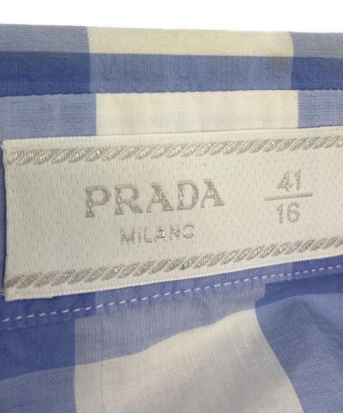 PRADA（プラダ）PRADA (プラダ) 長袖シャツ ホワイト×ブルー サイズ:SIZE 41の古着・服飾アイテム