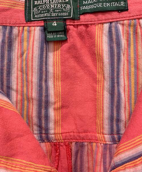 POLO COUNTRY（ポロカントリー）POLO COUNTRY (ポロカントリー) フロントボタンスカート ネイビー×ピンク サイズ:SIZE 4の古着・服飾アイテム