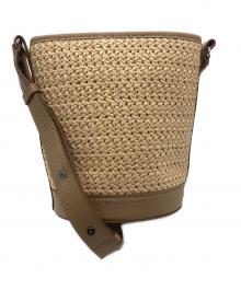 maison kitsune（メゾンキツネ）の古着「RAFFIA AND LEATHER BUCKET BAG」｜ブラウン×ナチュラル
