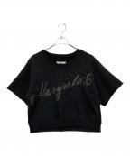 MM6 Maison Margielaエムエムシックスメゾンマルジェラ）の古着「クリッターロゴ半袖スウェット」｜ブラック