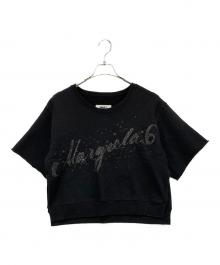 MM6 Maison Margiela（エムエムシックスメゾンマルジェラ）の古着「クリッターロゴ半袖スウェット」｜ブラック