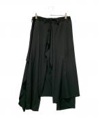 GROUND Yグラウンドワイ）の古着「WOOL GABARDINE BOUND SKIRT PANTS」｜ブラック