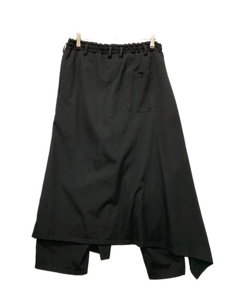 GROUND Y（グラウンドワイ）GROUND Y (グラウンドワイ) WOOL GABARDINE BOUND SKIRT PANTS ブラック サイズ:SIZE 3の古着・服飾アイテム