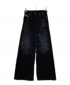 DIESELディーゼル）の古着「1996 D-SIRE ベロア調パンツ」｜ネイビー