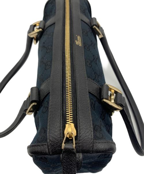 GUCCI（グッチ）GUCCI (グッチ) ミニボストンバッグ ブラック×ゴールドの古着・服飾アイテム