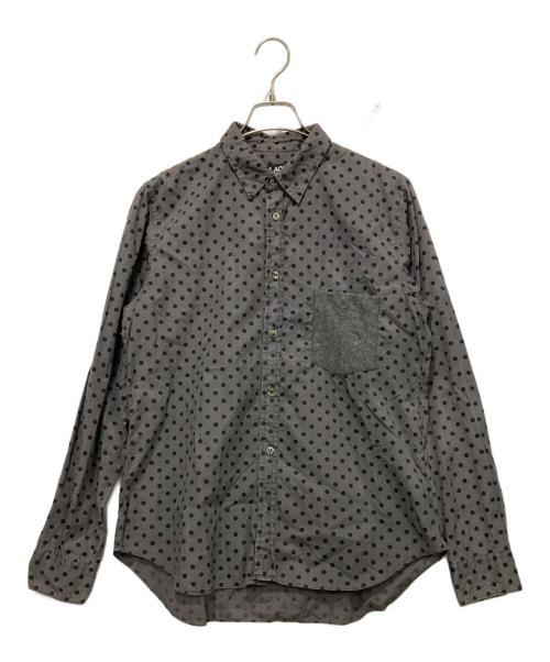 BLACK COMME des GARCONS（ブラックコムデギャルソン）BLACK COMME des GARCONS (ブラックコムデギャルソン) 長袖シャツ ブラック×グレー サイズ:SIZE Lの古着・服飾アイテム
