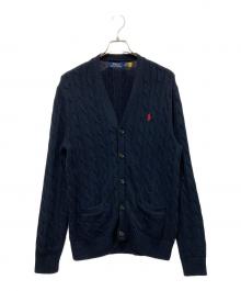 POLO RALPH LAUREN（ポロ・ラルフローレン）の古着「ケーブルニットカーディガン」｜ネイビー